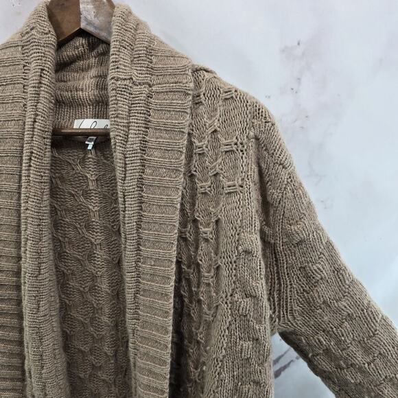 Anthropologie Sweater Womens XXS Brown Cardigan Wool Open Talula Basketweave - Picture 10 of 11